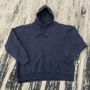 Vintage‎ Foot Locker Hoodie Sweatshirt Mens Large Navy Blue Blank Sportswear